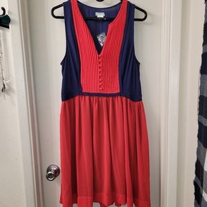 Cooperative Navy Blue and Red Dress